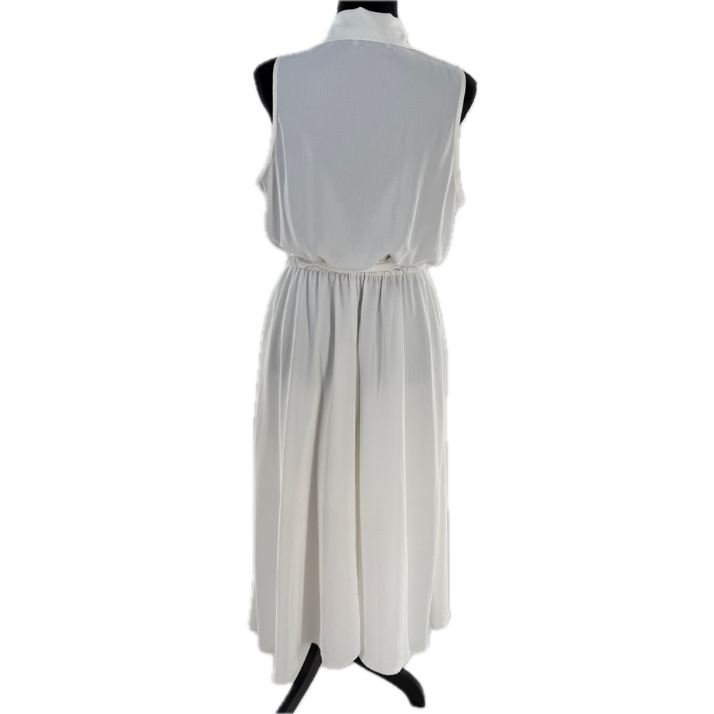Sheike Australia White Sheer Faux Wrap Sleeveless Midi Dress Size AU 12, US 8 - Picture 4 of 16